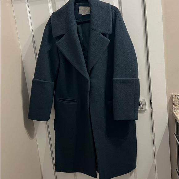 Jason Wu Dark Teal Oversized Wool Coat - Picture 1 of 6